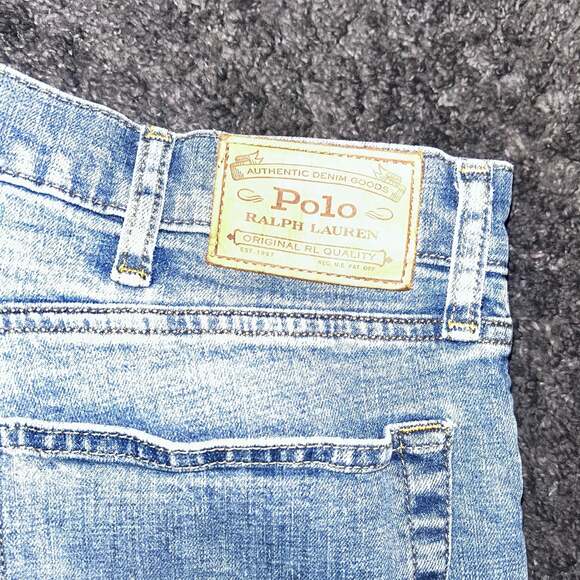 Polo Ralph Lauren Varick Slim Straight Jeans Light Wash Denim 38x32 - Picture 4 of 6